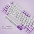 thumbnail image 3 of XVX Pudding Keycaps - PBT Keycaps, Shine Through Keycaps, Full Size Keyboard Keycaps Set, Custom Keycaps for 61/68/84/87/82/100 Cherry Gateron MX Switches Mechanical Keyboard, White/Purple, 3 of 7