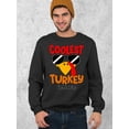 thumbnail image 3 of Coolest Turkey in Town Thanksgiving Funny Cool Sunglasses Crewneck Sweatshirt, 3XL, Black, 3 of 6