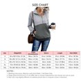 thumbnail image 4 of Sudadera de Mujer Manga Larga Medio Cárdigan Cuello en V Empalme de Color Casual Cómodo Poliéster Sudadera con Capucha para Diario Gris L, 4 of 4