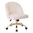 thumbnail image 1 of Layton Mid Back Office Chair in Oyster Beige Velvet with Gold Finish Base, 1 of 4