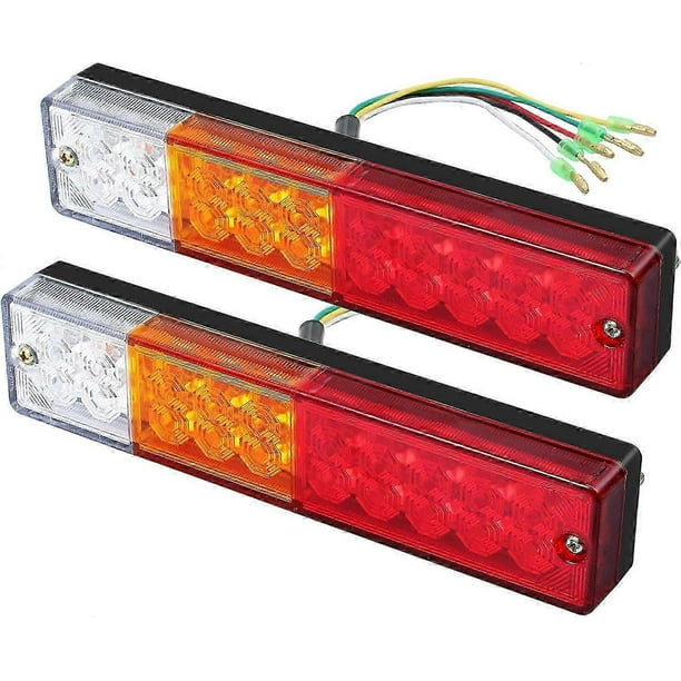 2 x LED Tail Lights Reversing Brake Turn Signal Lighting Tail Light 40 LED Univesel 12V 24V for Trailer Truck Caravan UV Boat Motorhome