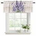 thumbnail image 2 of 2 Pack Valances for Windows, Purple Lavender Window Valances for Living Room/Bedroom/Bathroom, Summer Watercolor Dragonfly Wooden Grain Light Filtering Kitchen Curtain Valance 60"W x18" L, 2 of 9