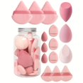 thumbnail image 2 of 15-Piece Ultimate Makeup Brush Set - Pro Flawless Foundation Application Kit for Liquid, Powder, Cream - Suitable for All Skin Types, Includes Powder Puffs, Mini Puffs, Beauty Blenders, Mini Sponges,, 2 of 5