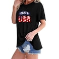 thumbnail image 2 of Tops Cortos para Mujeres Bandera de Moda Impresa Cuello Redondo, Camiseta de Manga 3/4 para Uso Diario, Casero Y Cómodo, 2 of 4
