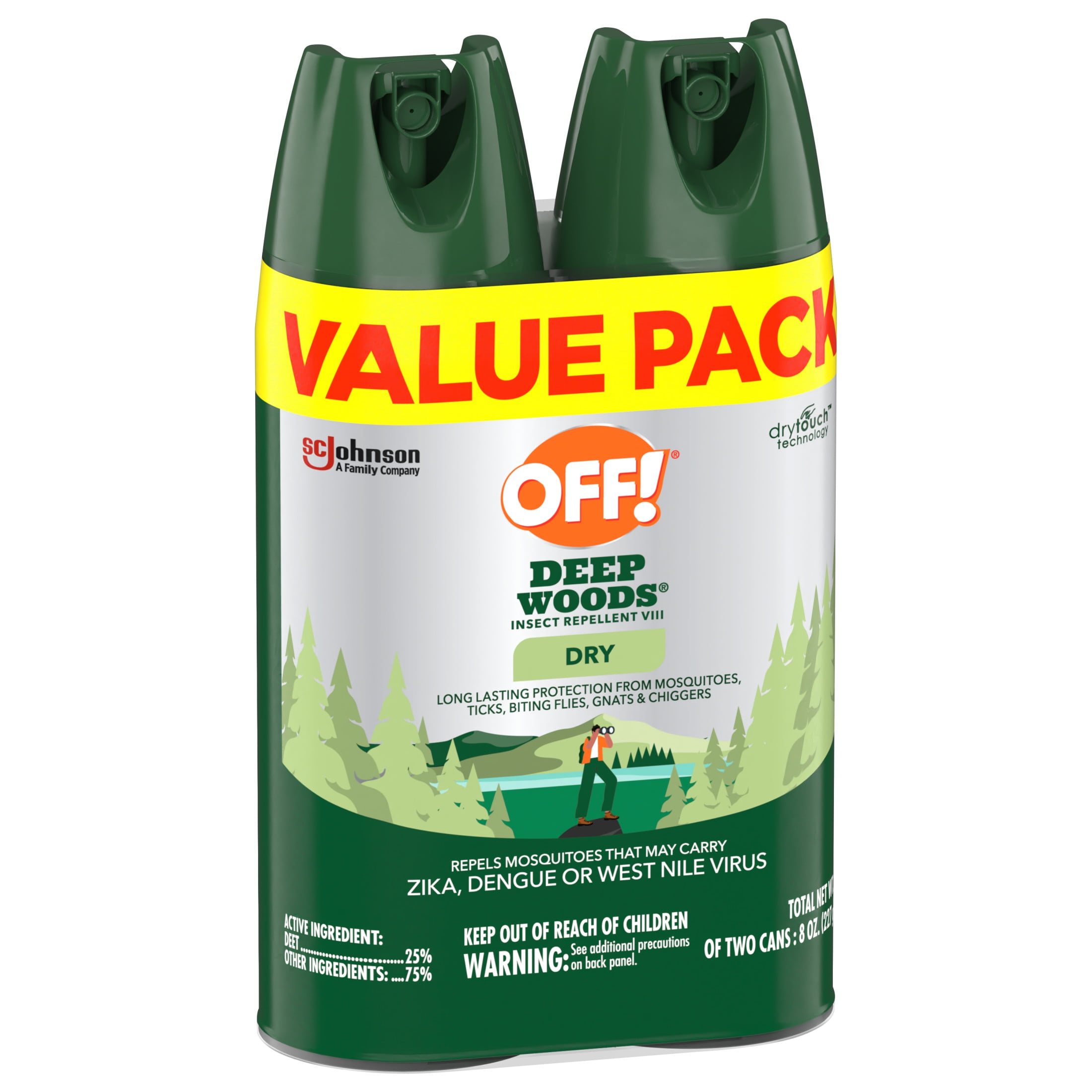 OFF! Deep Woods 25% Deet Insect Repellent Spray, Long Lasting, Non