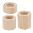 thumbnail image 1 of Candelabro de Madera ANGGREK Copa de Vela Redondo 3 Piezas para Oficina Dormitorio, 1 of 8