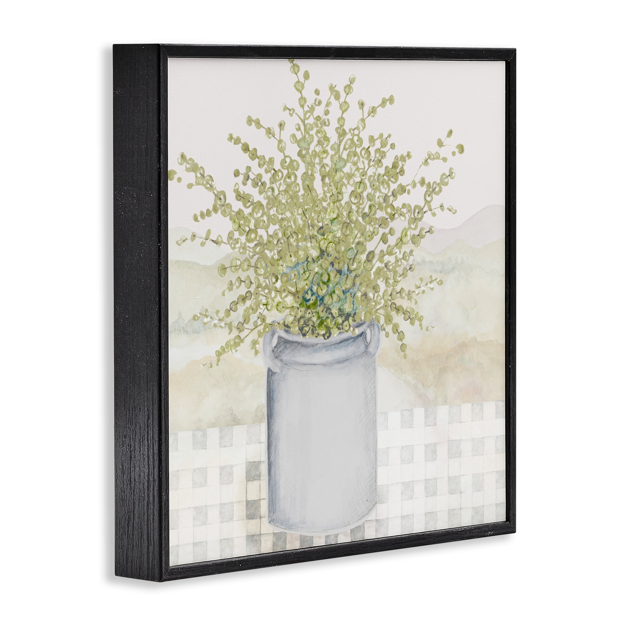 Stupell Industries Potted Farm Herbs Black Framed Giclee Art, design by Janice Gaynor