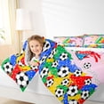 thumbnail image 5 of Erosebridal Letter A Pink Gradient Soccer Ball Print Twin Bedding Sets, Sports Monogram Bedding Comforter Set for Kids Boys and Girls, Reversible 7 Pieces, 5 of 6