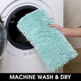 thumbnail image 6 of 2 Pieces Bathroom Rugs, Non Slip Absorbent Velvety-Soft Butter Chenille Bath Mat Set (Light Blue), 6 of 6