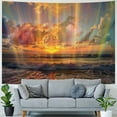 thumbnail image 4 of Orinice Sunset Waves Hologram Tapestry Wall Hanging Unique Style Graphic Tapestries Home Decor Art for Living Room Bedroom Dorm Apartment Farmhouse - 4 Sizes Available 50x40inch, 4 of 6