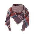 thumbnail image 4 of Clearance! Baberdicy Womens Fall Winter Scarves Classic Fringe Plaid Scarf Warm Large Blanket Shawl Scarf Hot Pink, 4 of 4