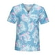 thumbnail image 2 of Tops Médicos de Enfermería Yinane Camisas Médicas Cuello en V Azul Claro XL, 2 of 8