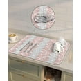 thumbnail image 4 of Blush Pink Dish Drying Mat for Kitchen Counter, Super Absorbent Quick Dry Coffee Bar Mat Pad Thin Diatomaceous Sink Mat Non Slip Dish Drainer Mat 16''''x18'''' Farmhouse Country Forest Leaves Grey, 4 of 6