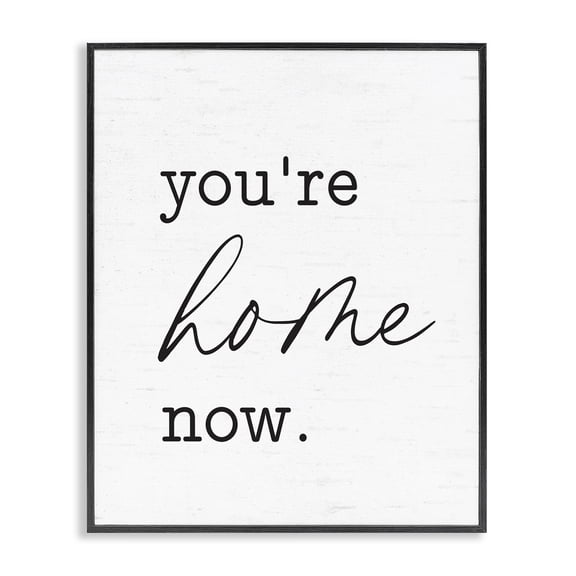 Stupell Industries Contemporary You're Home Now Black Framed Giclee Art, 11 x 14, by Lettered and Lined