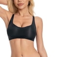 thumbnail image 5 of Wirefree Seamless Bra for Women Jelly Bras No Underwire Push Up Bra Soft Comfortable Bralette Full Coverage Solid Color V Neck Everyday Bras, 5 of 5