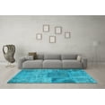 thumbnail image 3 of Ahgly Company Indoor Square Patchwork Light Blue Transitional Area Rugs, 8' Square, 3 of 4