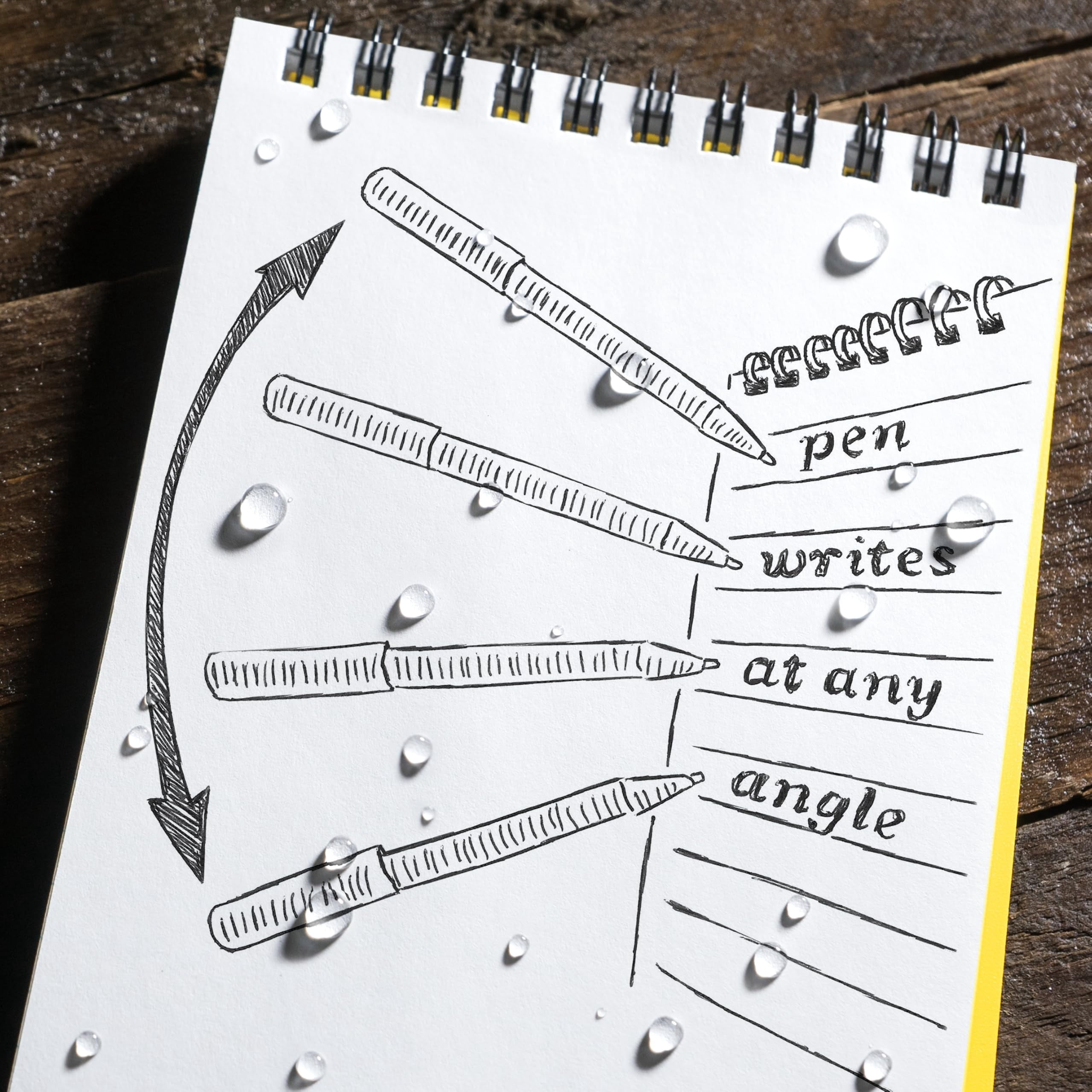 Rite in the Rain Weatherproof Black Metal Clicker Pen - Black Ink (No. 97) CA1