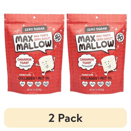 (2 pack) Know Brainer Max Mallow Cinnamon Toast - Guilt-Free & Zero Sugar Marshmallows -Low Carb and Zero Fat