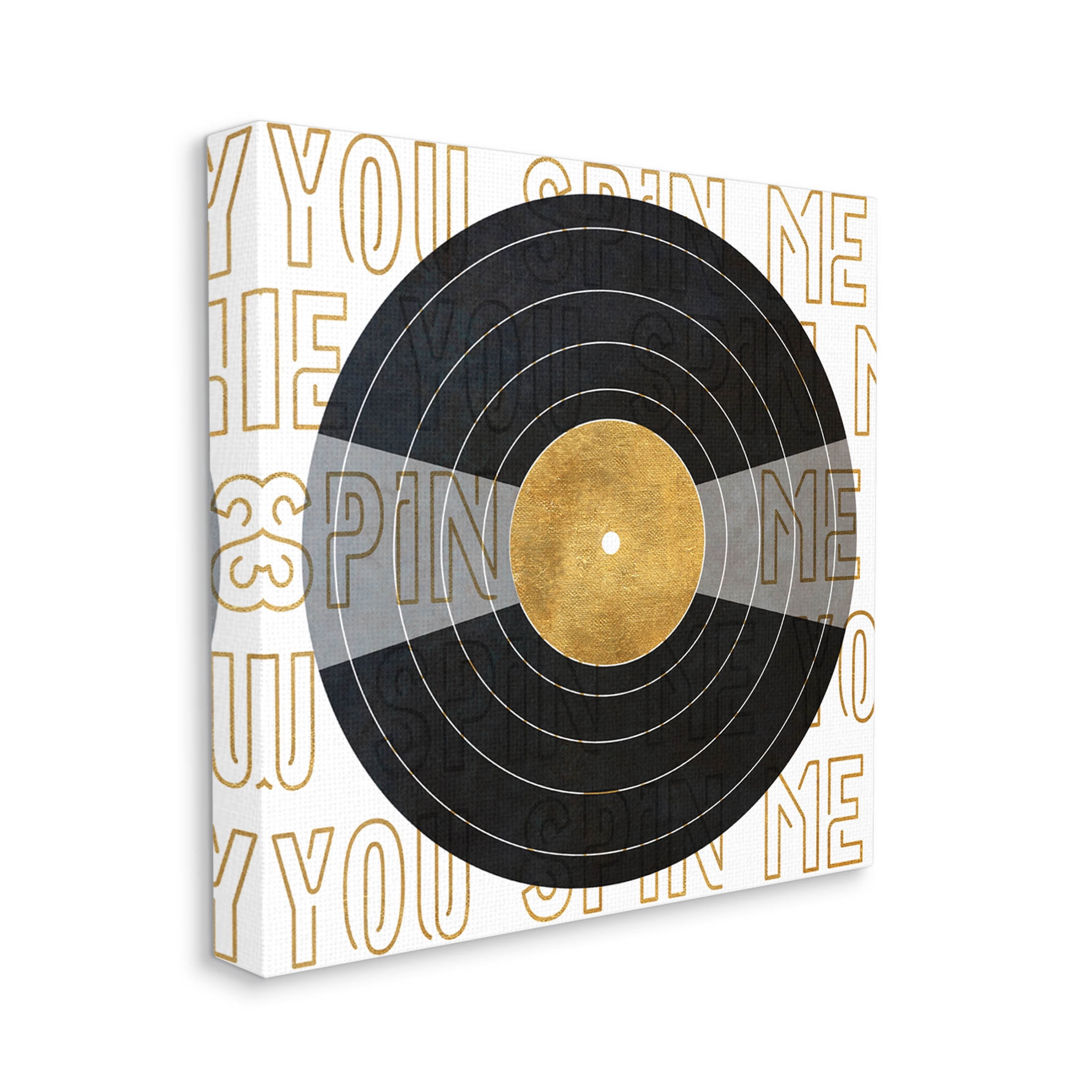 Stupell Industries Spin Me Vinyl Record Phrase Graphic Art Gallery Wrapped Canvas Print Wall Art, Design by Sundance Group