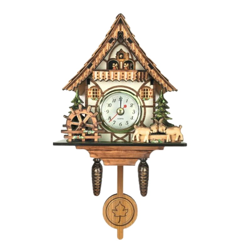 Vintage Design Cuckoo Wall Clock Intelligent Tell Time Decorative Room Clock