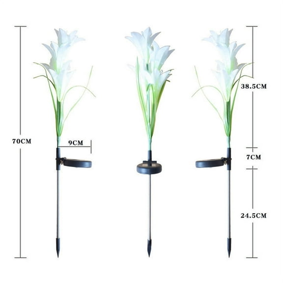 Beach Party DecorationsSolar Outdoor Lights Garden Decoration, Upgraded Solar Led Flower Lights with Larger Flower Lights, 7pcs Outdoor Color Changing Waterproof Solar Lights