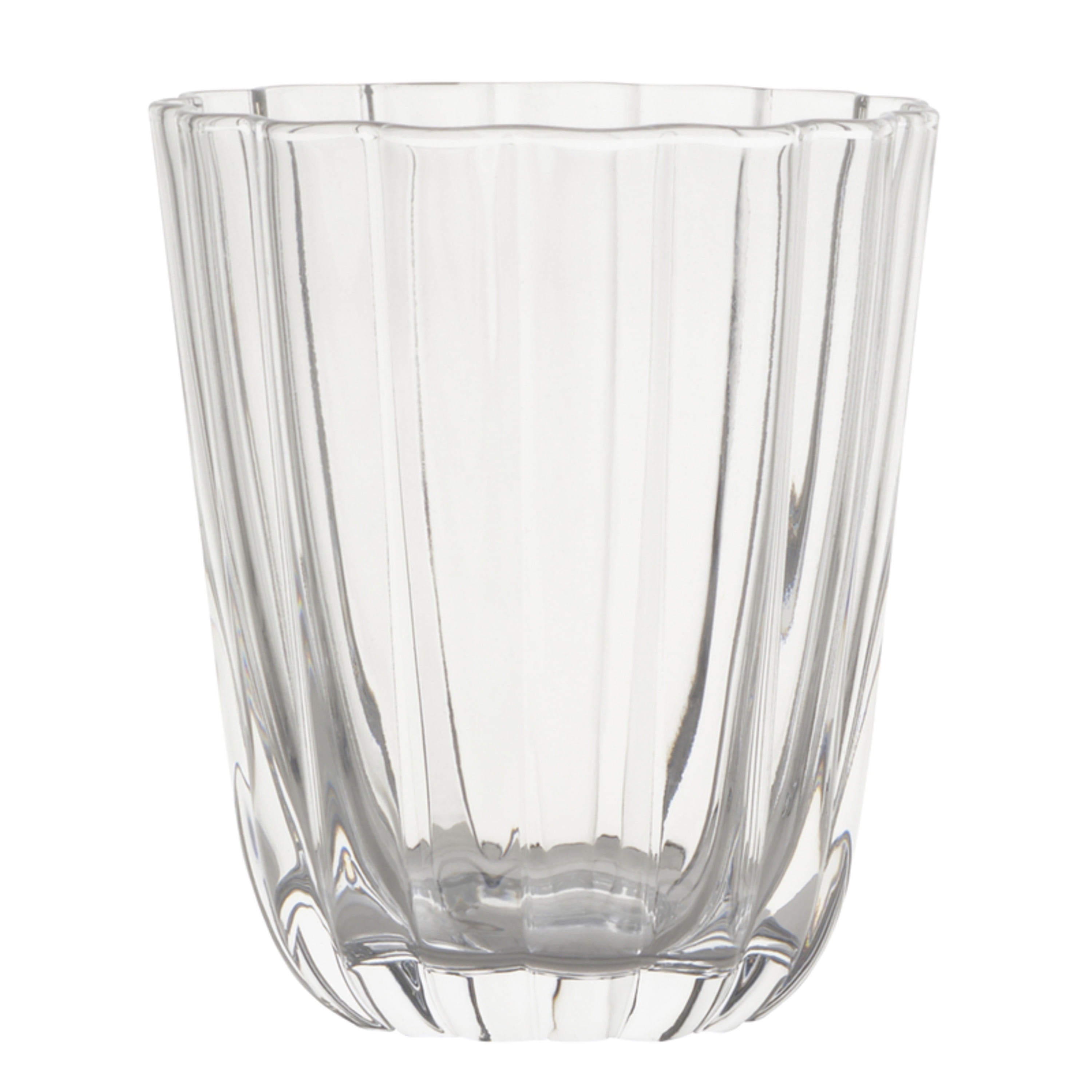 Beautiful Scallop Water Glasses Set of 4 Clear Glass by Drew Barrymore