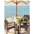 thumbnail image 2 of Outdoor Tablecloth with Umbrella Hole and Zipper, Gnomes Sunflower Square Table Cloth 60x60 Inch Waterproof Tablecloth, Bees Branches Floral Elegant Pastoral Picnic Table Cover for Patio Camping, 2 of 7