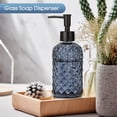 thumbnail image 4 of 2Pack 13.5 Oz Glass Soap Dispenser , Manual Pump Dispenser,Empty Liquid Container, Refillable Hand Soap Dispenser , Premium Bathroom soap Dispenser for Kitchen & Bathroom , Blue, 4 of 10