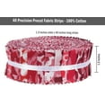thumbnail image 6 of Soimoi 40Pcs Floral Artistic Print Precut Fabrics Strips Roll Up 1.5x42inches Cotton Jelly Rolls For Quilting - Red, 6 of 9