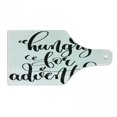 thumbnail image 1 of Adventure Cutting Board, Monochrome Words Hungry for Adventure Journey Challenge Hand Written Letters, Tempered Glass Cutting and Serving Board, Wine Bottle Shape, Black White, by Ambesonne, 1 of 1