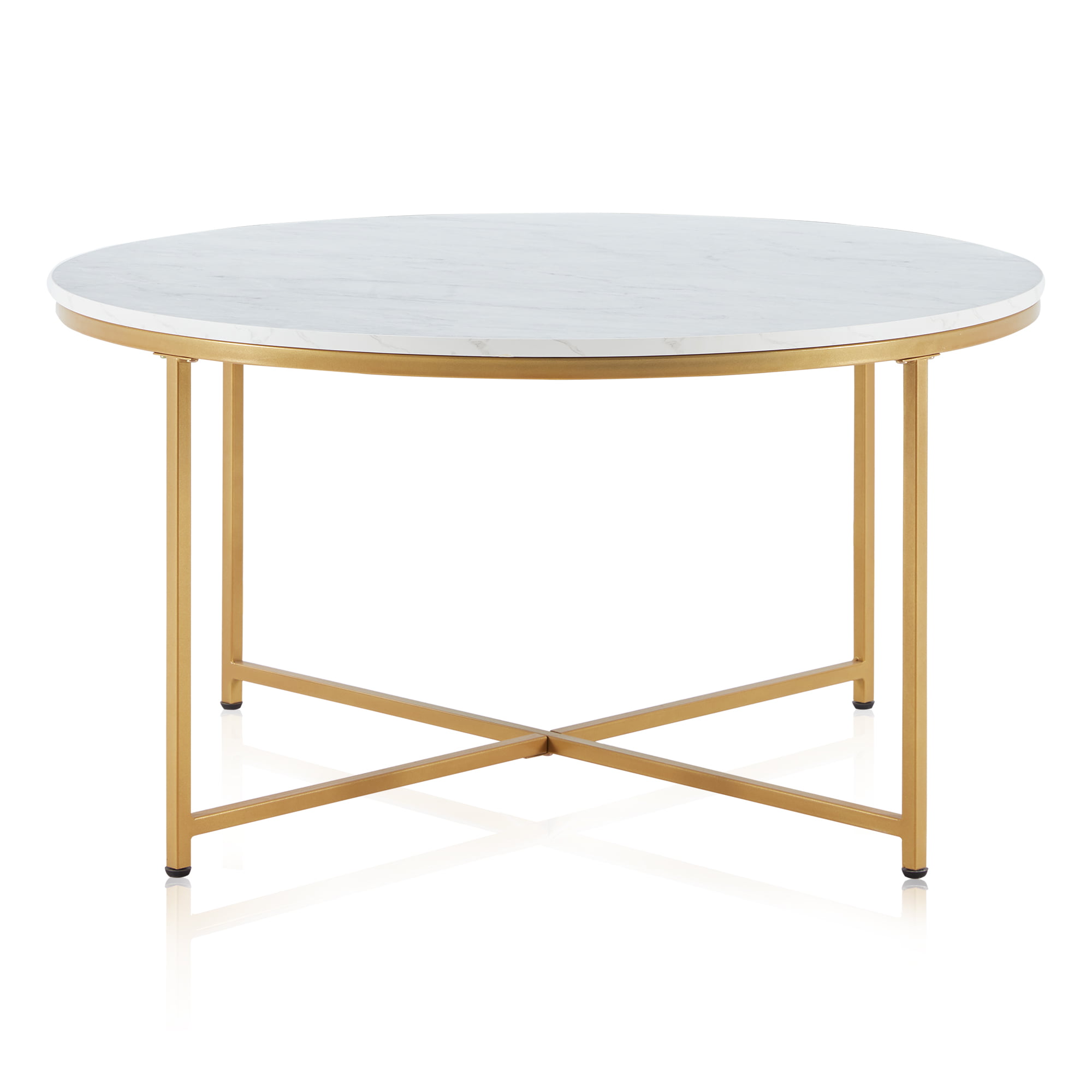 Belleze Yanet Modern Round Coffee Table, Round Coffee Table Decorative Accents