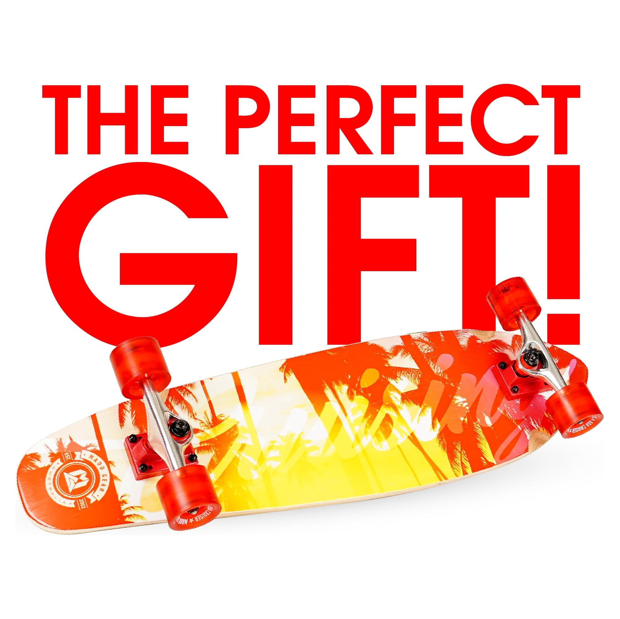 Madd Gear 32" Cruiser Complete Skateboard Maple Deck Smooth 62mm Wheels Fast ABEC 7 Bearings