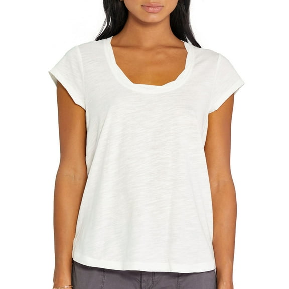 Social Standard By Sanctuarty Women's Amber Scoop Neck Tee (White, XS)