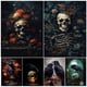 thumbnail image 2 of Pintura en lienzo de arte de pared Vintage gótico, cuervo y Calavera, pintura de esqueleto botánico, brujería, Impresión de Póster Artístico, 2 of 4