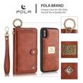thumbnail image 2 of iPhone XS Max Wallet Detachable Case, Dteck [Weave Style] Zipper Purse Phone Case Multi-functional Folio Flip Leather Removable Magnetic Back Cover For Apple iPhone XS Max, Brown, 2 of 10