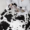 thumbnail image 6 of Cow Print Throw Blanket Non Shedding MilkyPlush™ Fleece 330GSM Thick Blankets Western Room Decor Super Soft Warm for Adults Kids Girl Gifts Bedroom Couch Sofa Travel Black White 50"x60", 6 of 6