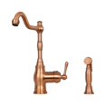thumbnail image 1 of Akicon 8-3/8 Inch High Arc One-Handles Bridge Copper Kitchen Faucet with Side Spray Copper- Including 5Years Warranty, 1 of 4