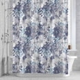 thumbnail image 3 of Blue White Floral Shower Curtain for Bathroom Decor, Watercolor Spring Blue White Wildflowers Leaves Plant Waterproof Fabric Shower Curtain, 36"x78" Set with 12 Hooks, 3 of 9