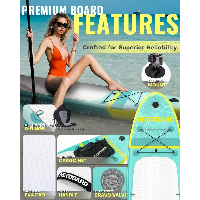 HEYBOARD 10'/10‚Äô6‚Äù Inflatable SUP Board with Accessories