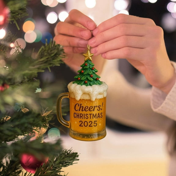 Christmas 2D Drink Cup Ornament, Acrylic Hanging Decor, & Cup Themed Ornament, Party & Home Christmas Decoration