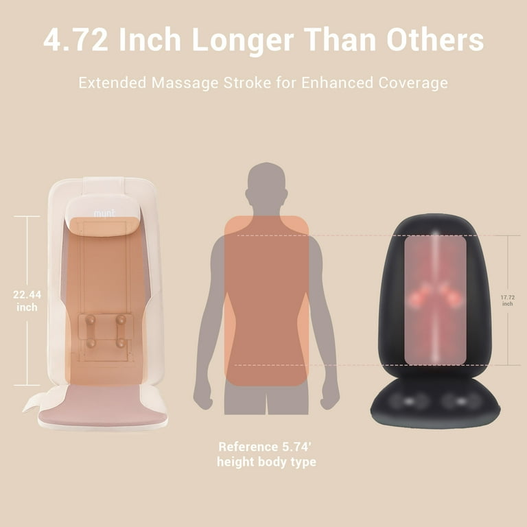 Mynt Back Massager with Heat, Foldable Shiatsu Seat Massage Cushion for Home/Office, Brown Mynt Back Massager with Heat, Foldable Shiatsu Seat Massage Cushion for Home/Office, Brown