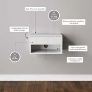 Nathan James Jackson Floating Side Table, White