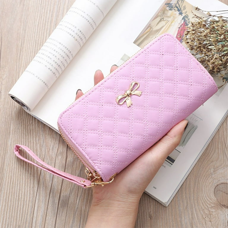 Women Double Zip Clutch Coin Phone Bag Long Purse Wallet Card Holder Handbags