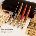 thumbnail image 5 of Juego de bolígrafos con bolsa de tinta de sándalo y latón para negocios, regalos creativos especiales para estudiantes, bolígrafo con letrero, 5 of 5