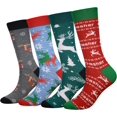 thumbnail image 1 of GHSDFBB Men's 2/4 Packs Fun Crazy Novelty Dress Crew Socks, 1 of 6
