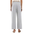 thumbnail image 5 of Delayuji Womens Linen Pant Loose Stretch Pleated High Waisted Straight Leg Pants Relaxed Fit Casual Pant Daily Wear, 5 of 7