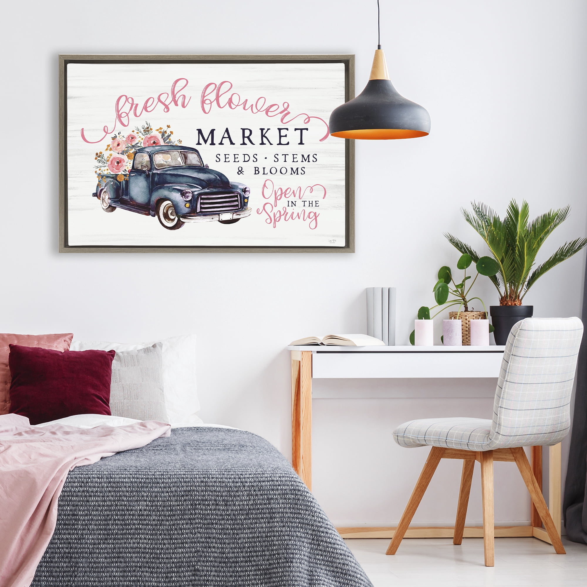 Stupell Industries Antique Spring Market Brown Framed Floater Canvas Wall Art, design by Lux + Me Designs