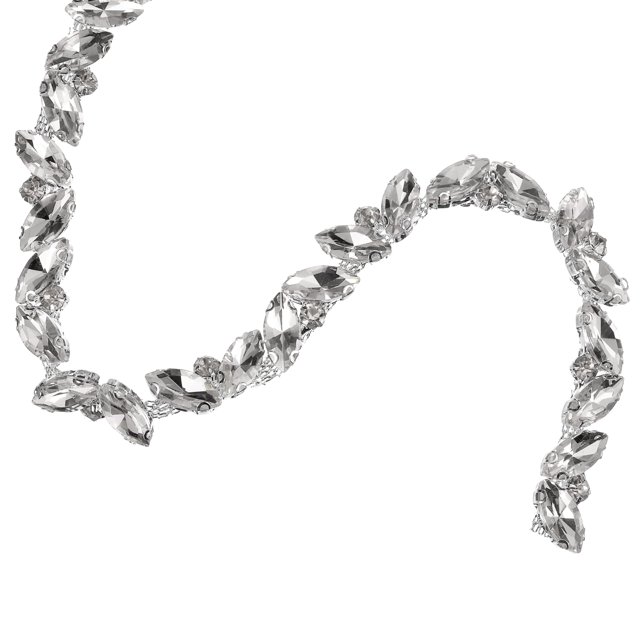 Cadena de Pedrería 3 Yardas Unique Bargains Aplique de Cadena de Cristal 10 mm Blanco