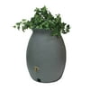 Algreen Castilla 50 Gallon Plastic Rain Water Collection Barrel Drum, Charcoal