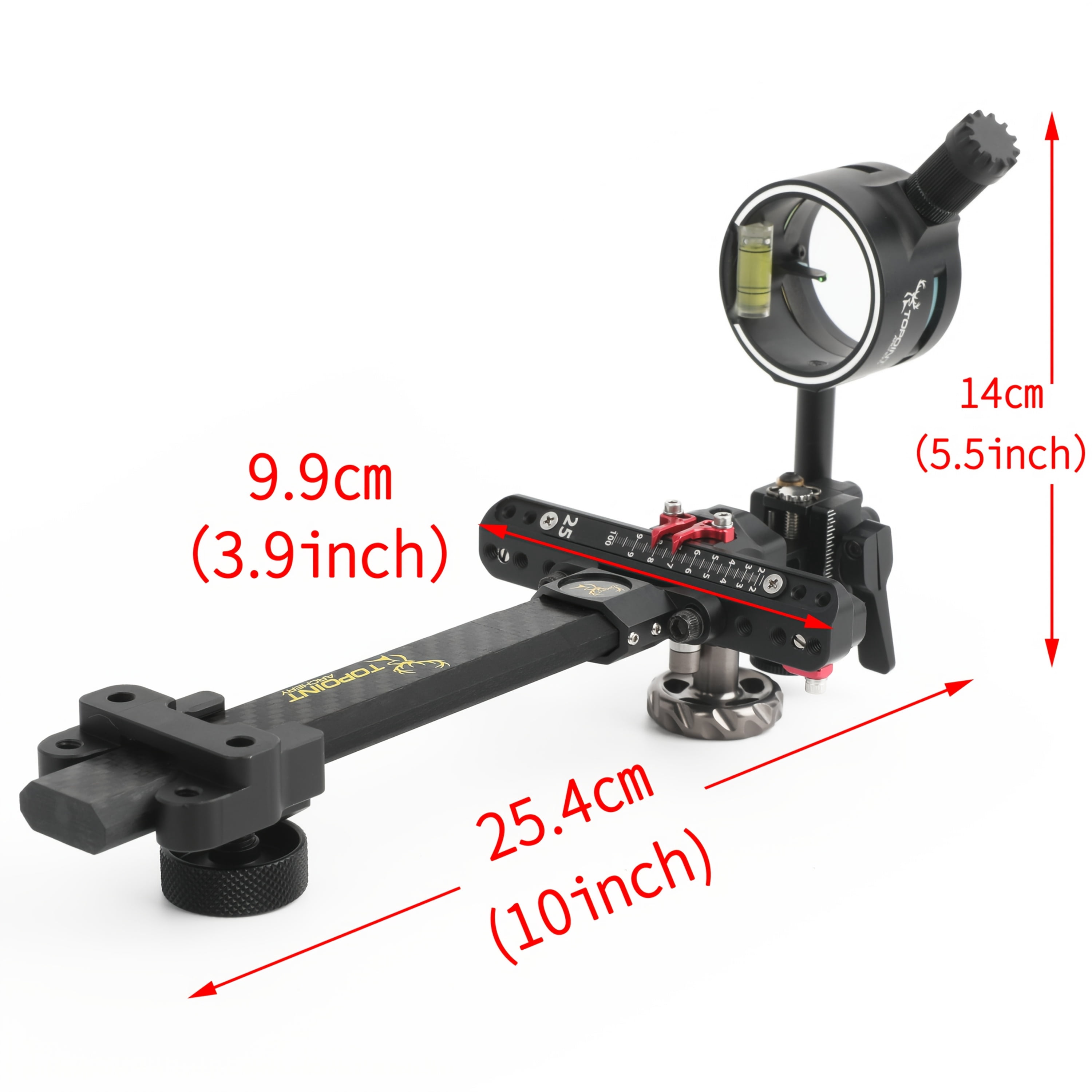 1pc Heavy-Duty Aluminum Compound Bow Sight with 8X Magnifying Scope, Adjustable aiming light & Quick-Adjust Gears, Micro-Adjustable for Precision Shooting - Compatible with All Compound Bows